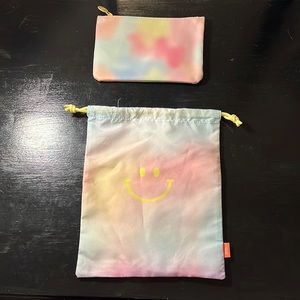 2 IPSY makeup bags. One has zipper and one is drawstring. Selling together.
